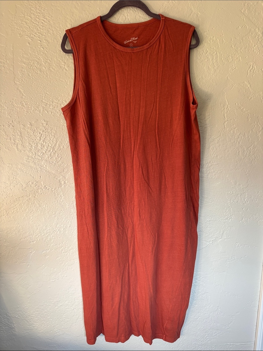 Target Universal Thread 100% Cotton Sleeveless Burnt Orange Midi Tank Dress XL